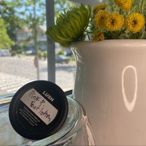 Lush pink peppermint foot lotion sample